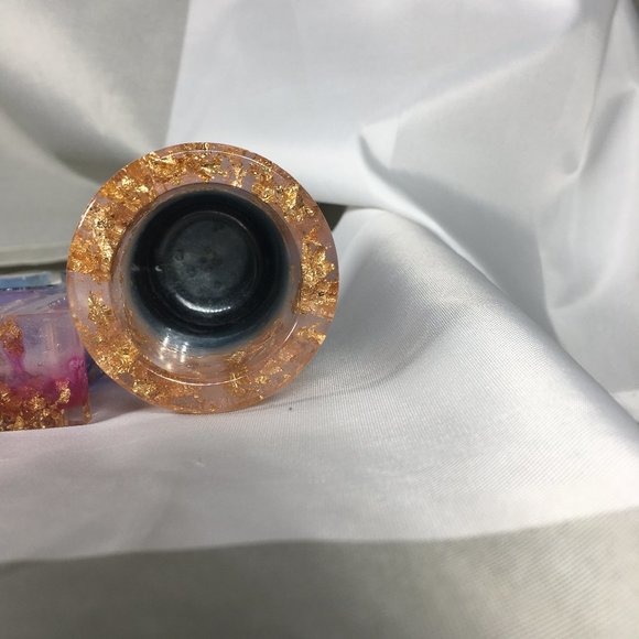 Resin Laugh Sign with 2 Votive Candle Holders - Picture 11 of 14